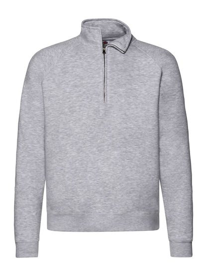 Premium Zip Neck Sweat Fruit of the Loom Heather Grey