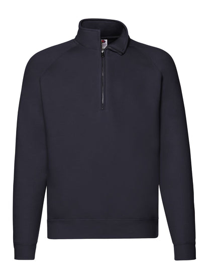 Premium Zip Neck Sweat Fruit of the Loom Deep Navy