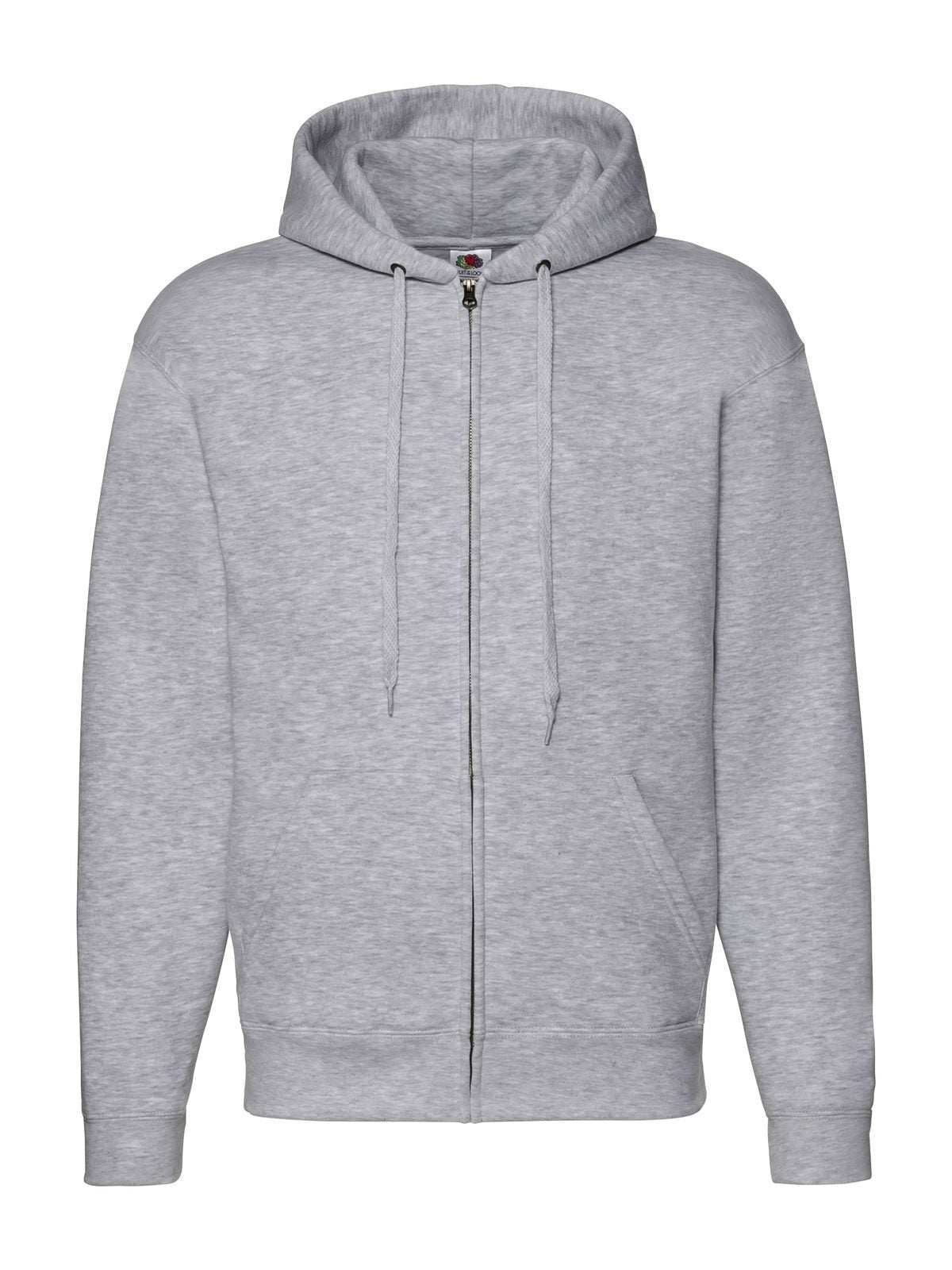 Premium Hooded Sweat Jacket Fruit of the Loom Heather Grey