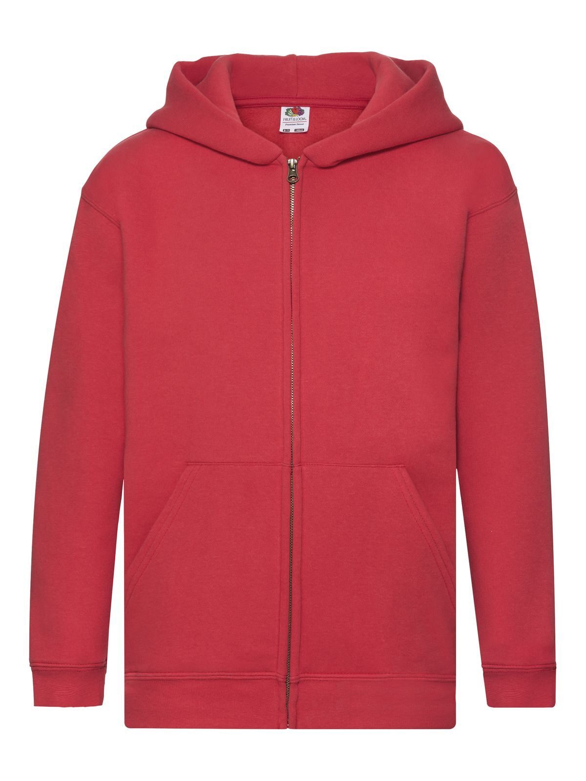 Kids Premium Hooded Sweat Jacket Fruit of the Loom Red