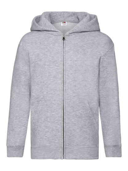 Kids Premium Hooded Sweat Jacket Fruit of the Loom Heather Grey