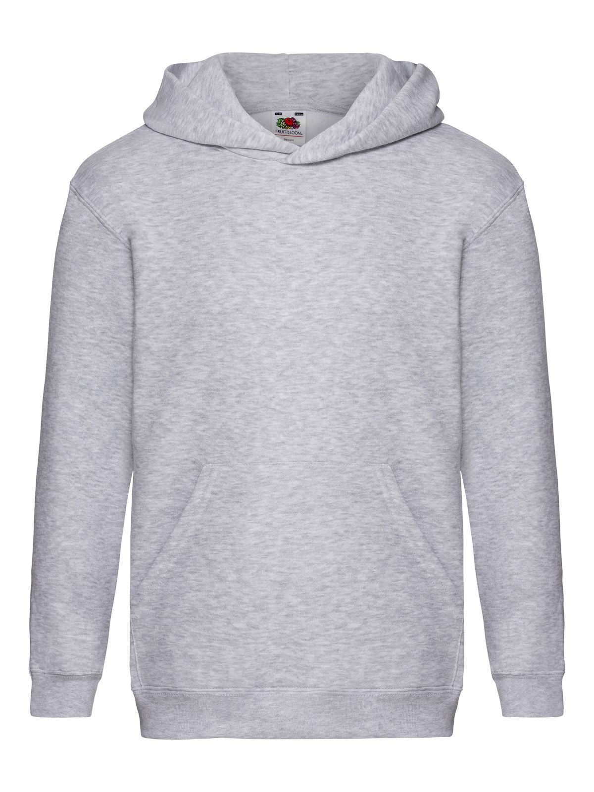 Kids Premium Hooded Sweat Fruit of the Loom Heather Grey