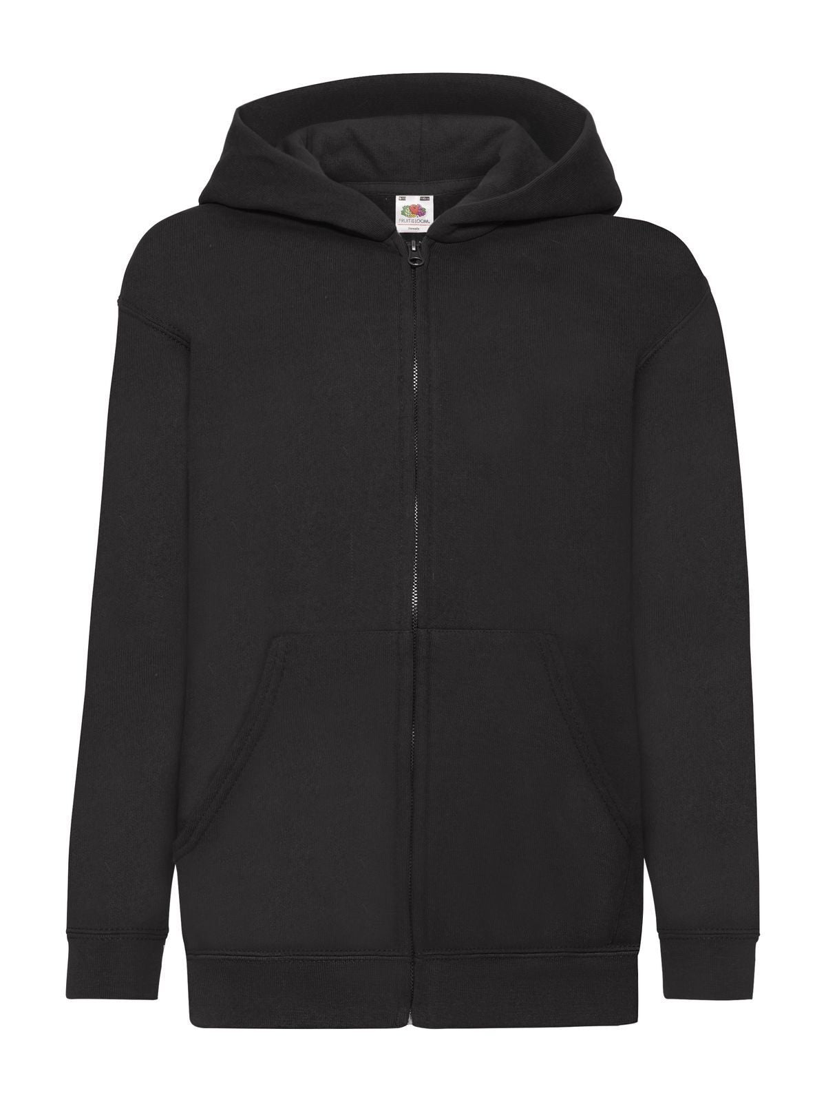 Kids Classic Hooded Sweat Jacket Fruit of the Loom Black