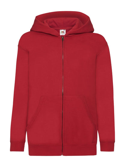 Kids Classic Hooded Sweat Jacket Fruit of the Loom Red