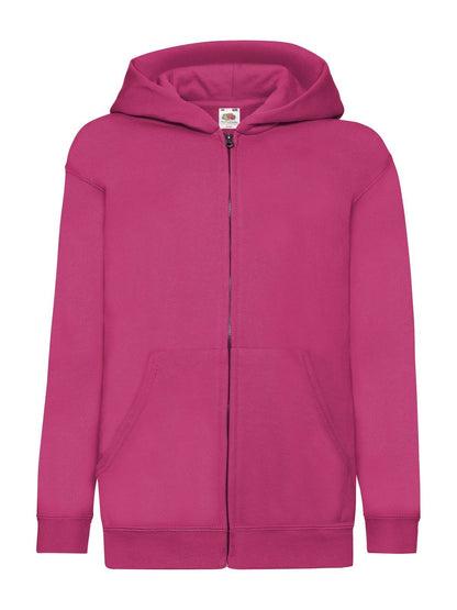 Kids Classic Hooded Sweat Jacket Fruit of the Loom Fuchsia