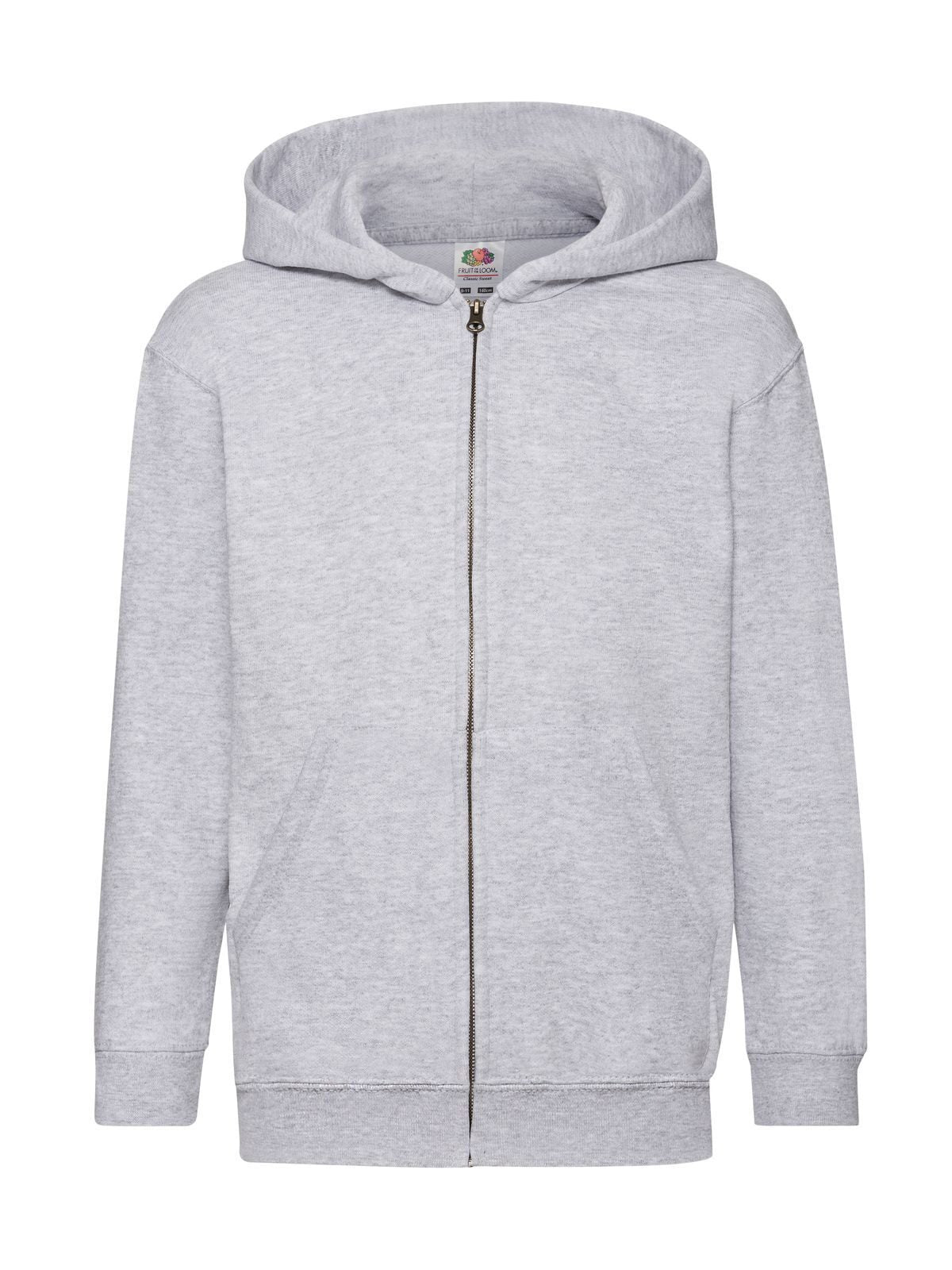 Kids Classic Hooded Sweat Jacket Fruit of the Loom Heather Grey