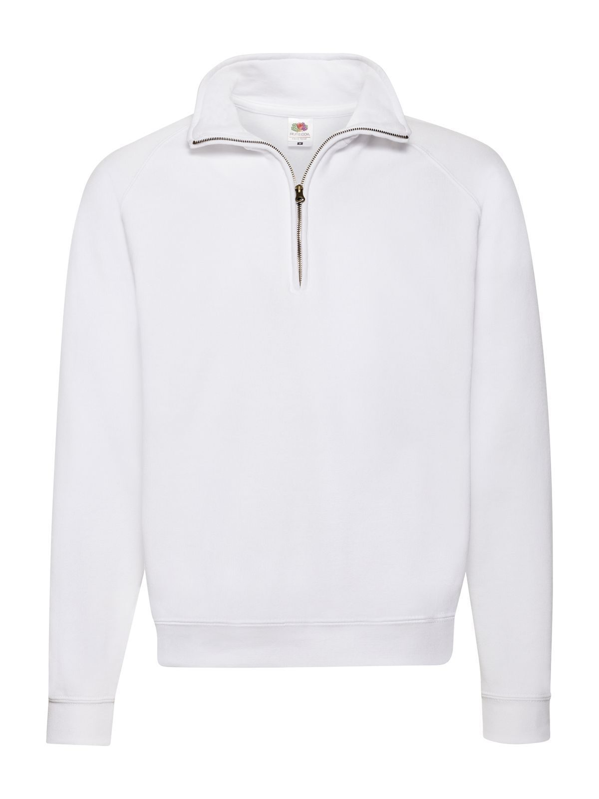 Classic Zip Neck Sweat Fruit of the Loom White