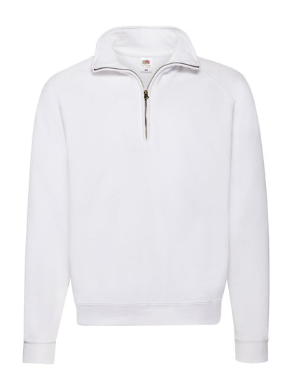 Classic Zip Neck Sweat Fruit of the Loom White