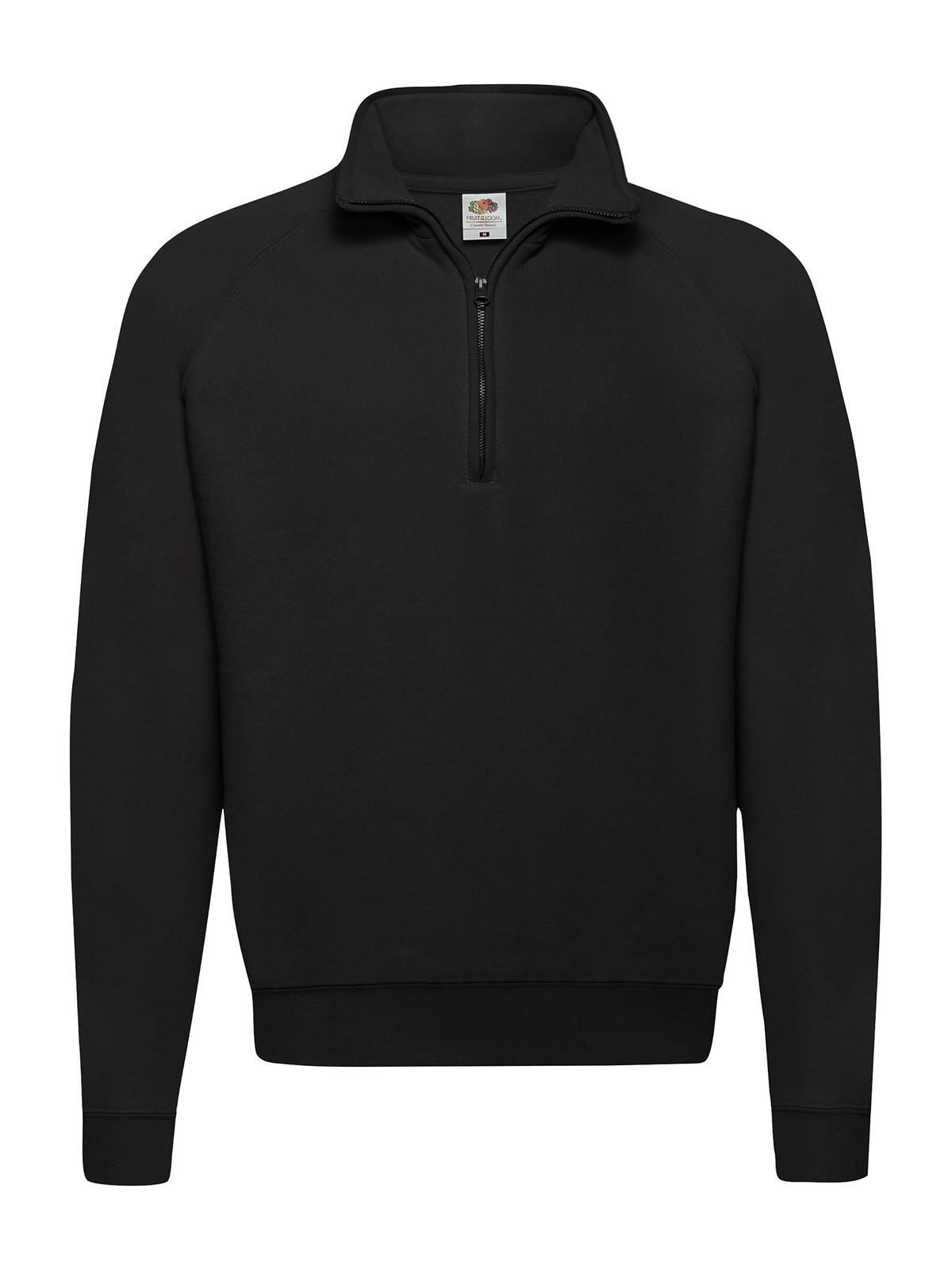 Classic Zip Neck Sweat Fruit of the Loom Black