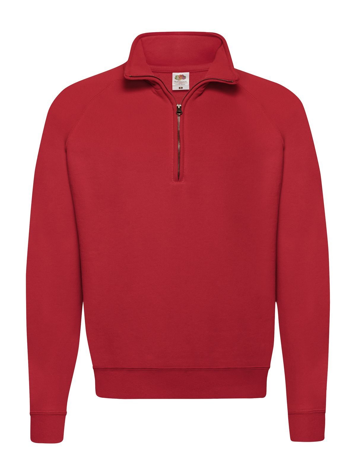 Classic Zip Neck Sweat Fruit of the Loom Red