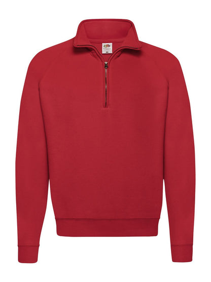 Classic Zip Neck Sweat Fruit of the Loom Red