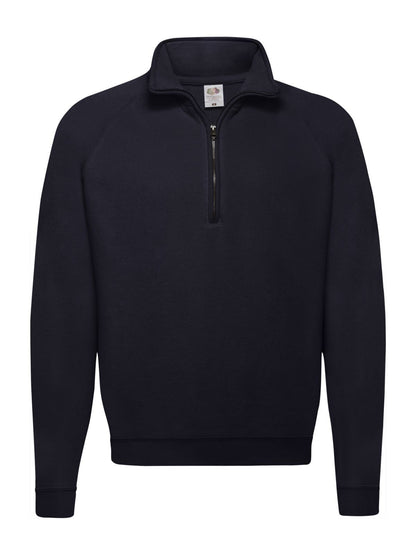 Classic Zip Neck Sweat Fruit of the Loom Deep Navy