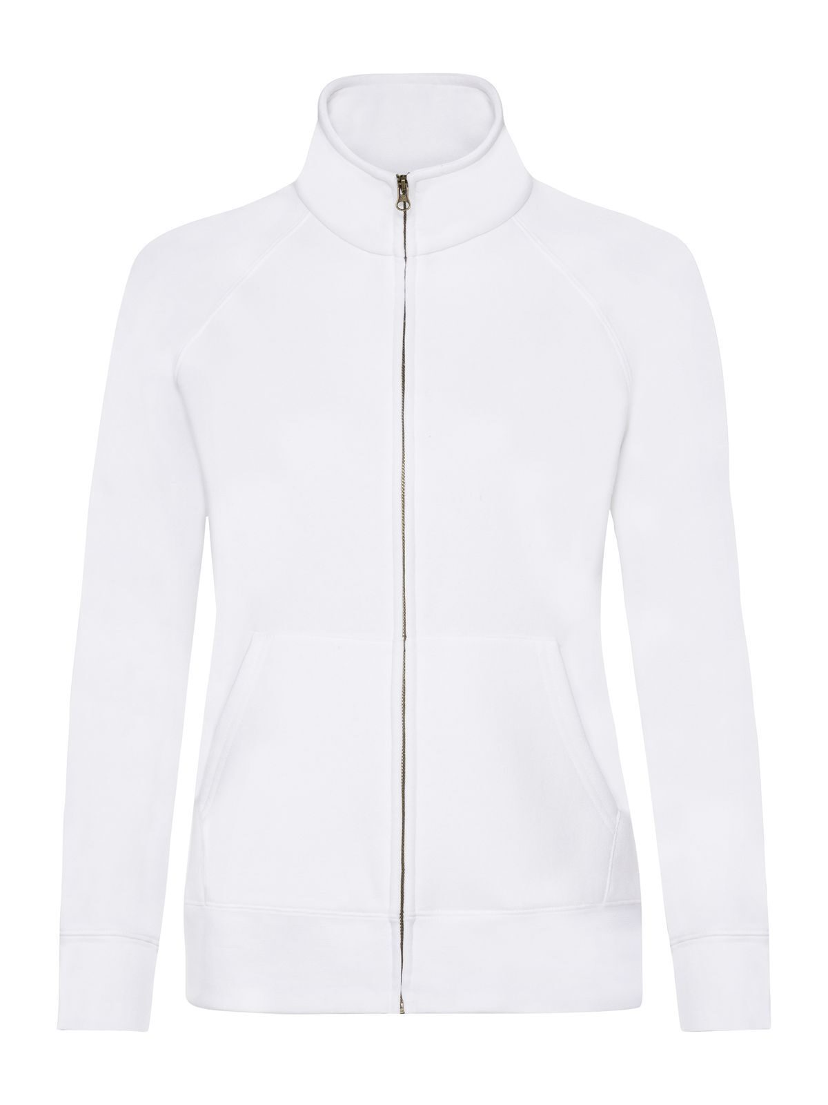 Ladies Premium Sweat Jacket Fruit of the Loom White