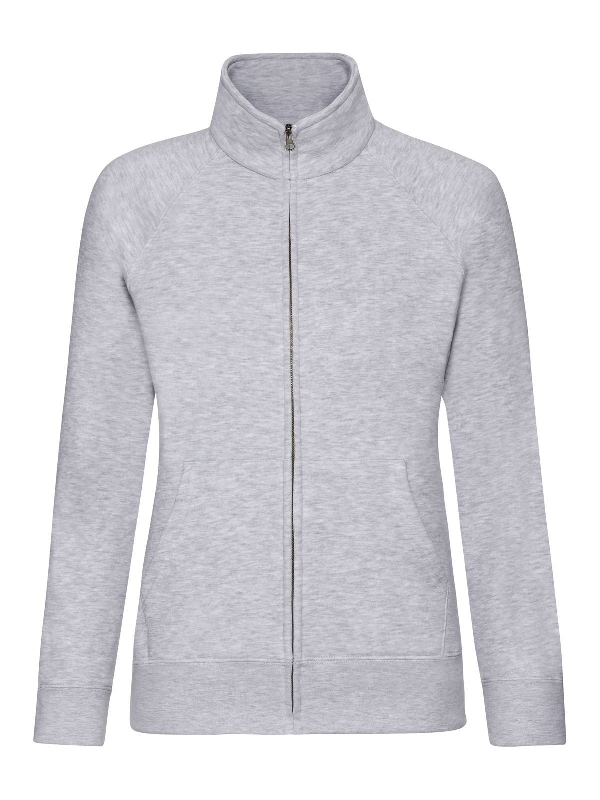 Ladies Premium Sweat Jacket Fruit of the Loom Heather Grey