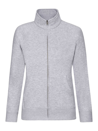 Ladies Premium Sweat Jacket Fruit of the Loom Heather Grey