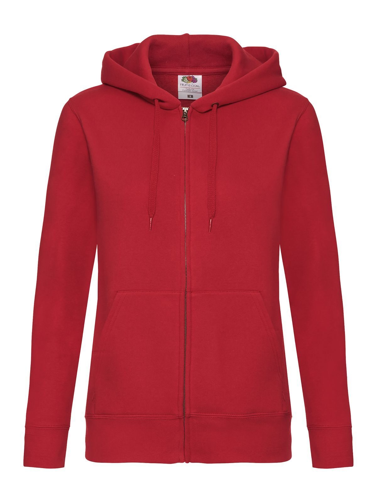 Ladies Premium Hooded Sweat Jacket Fruit of the Loom Red