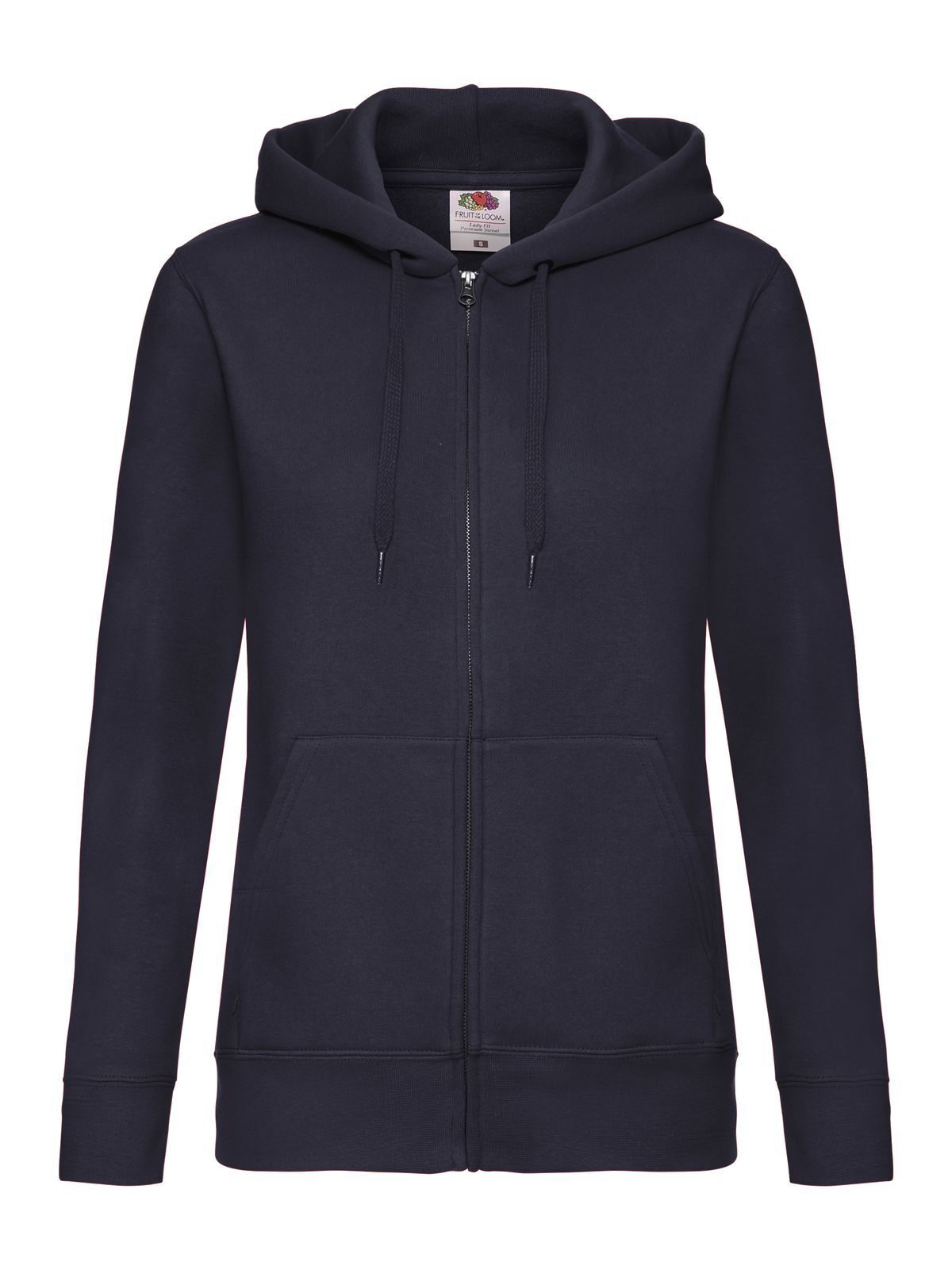 Ladies Premium Hooded Sweat Jacket Fruit of the Loom Deep Navy