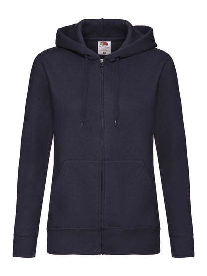 Ladies Premium Hooded Sweat Jacket Fruit of the Loom Deep Navy
