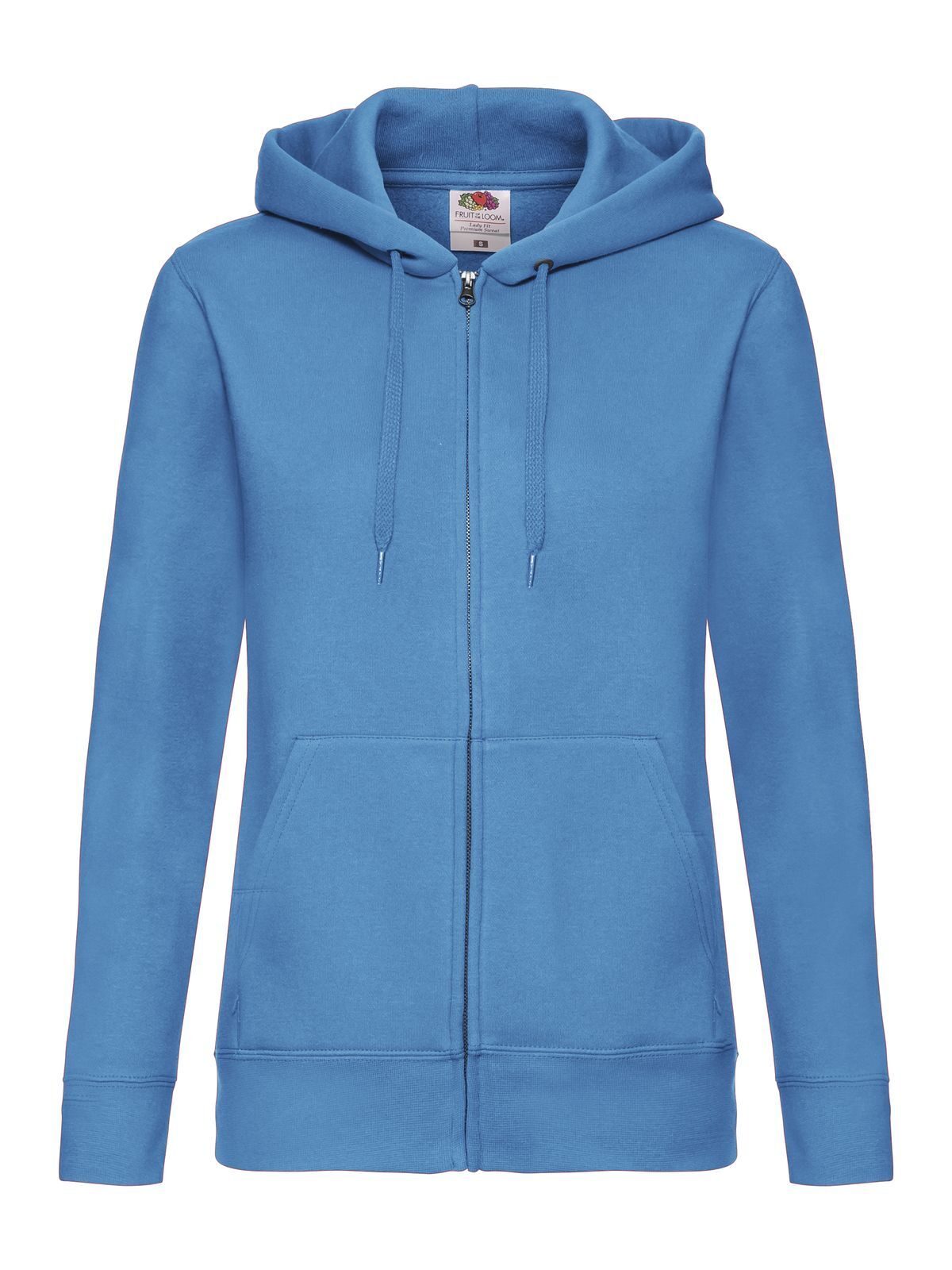 Ladies Premium Hooded Sweat Jacket Fruit of the Loom Azure Blue