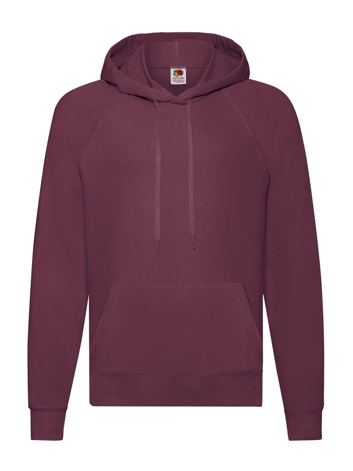 Lightweight Hooded Sweat Fruit of the Loom Burgundy