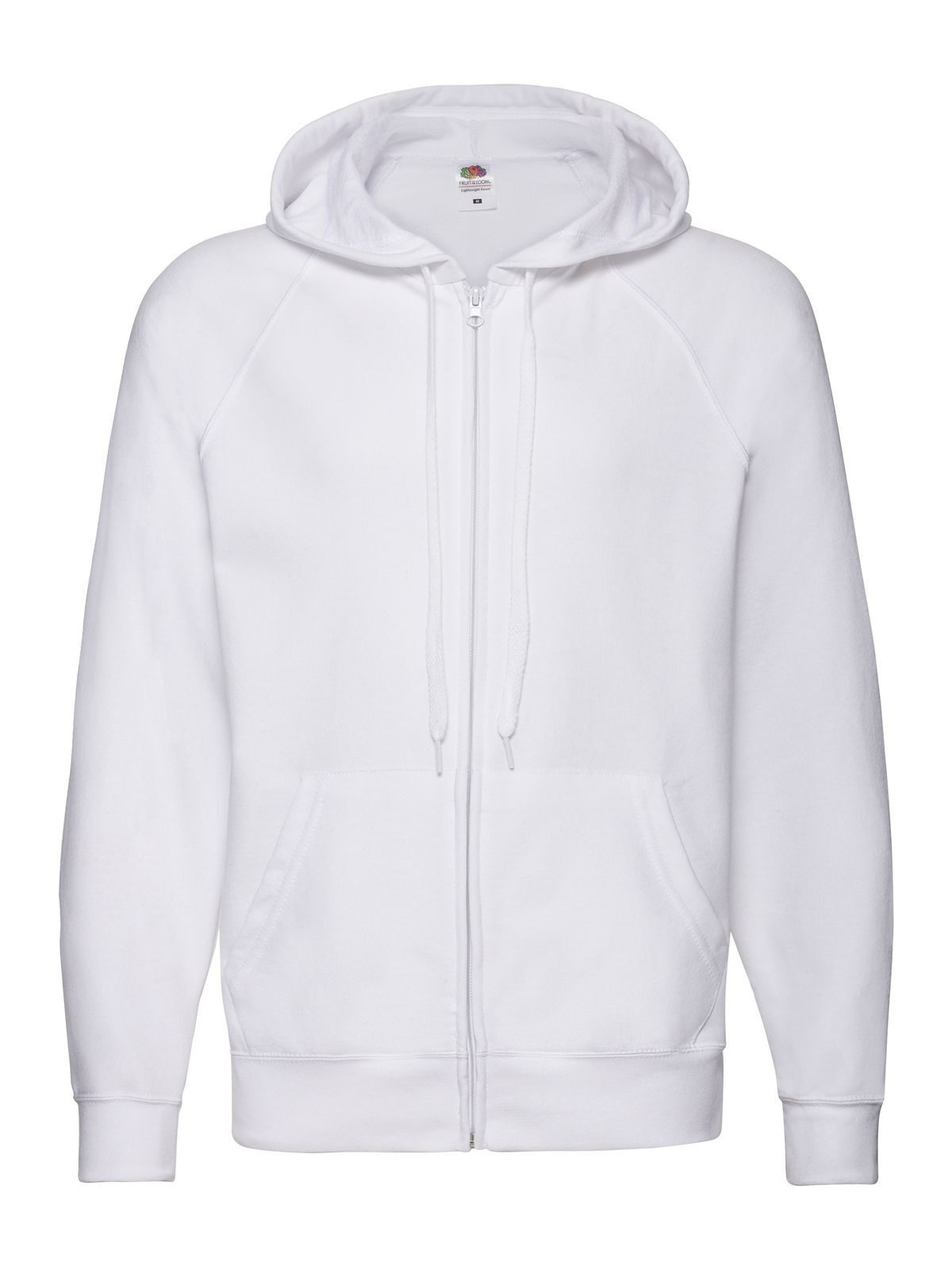 Lightweight Hooded Sweat Jacket Fruit of the Loom White