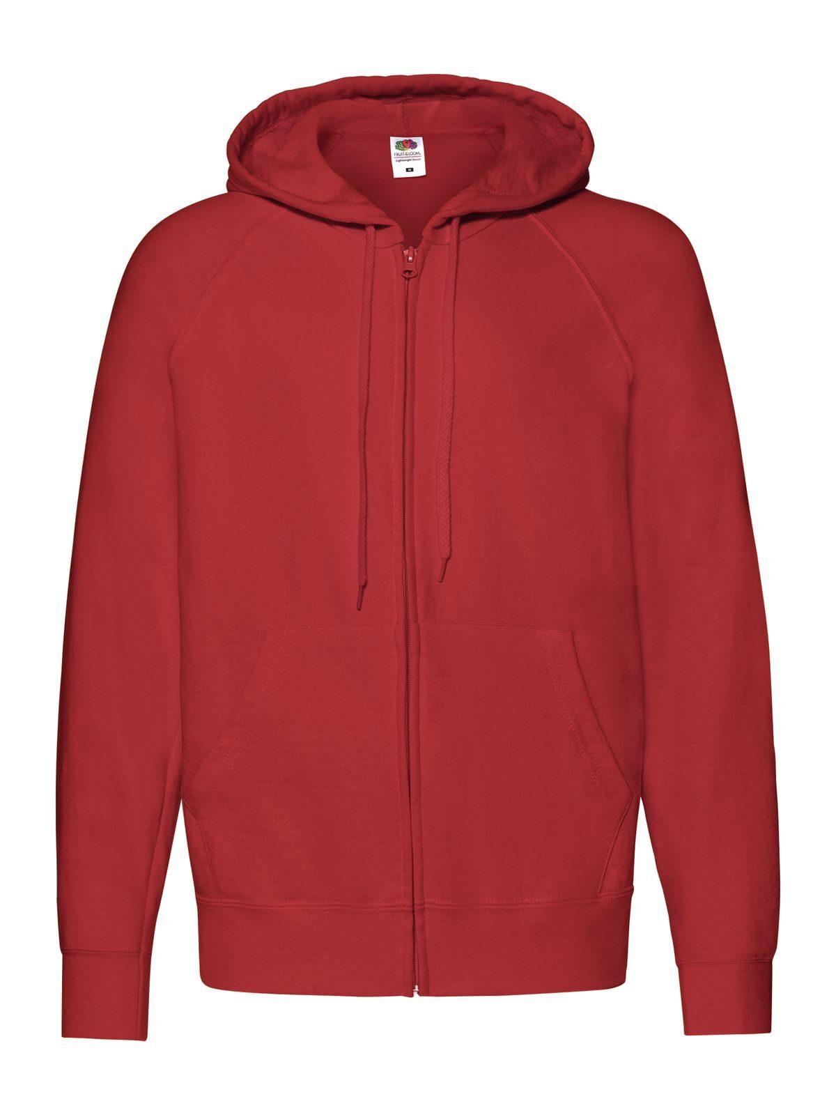 Lightweight Hooded Sweat Jacket Fruit of the Loom Red
