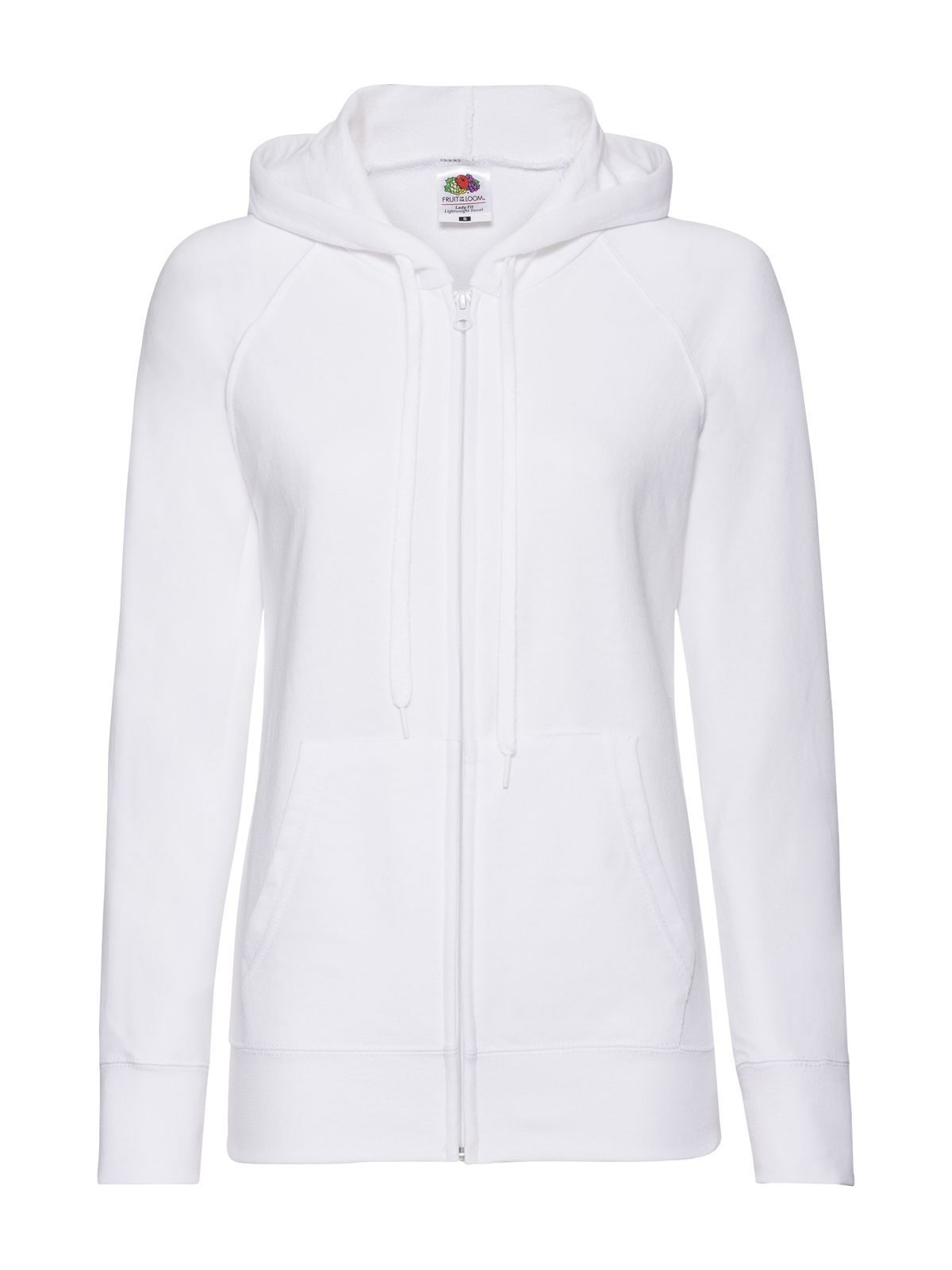 Ladies Lightweight Hooded Sweat Jacket Fruit of the Loom White