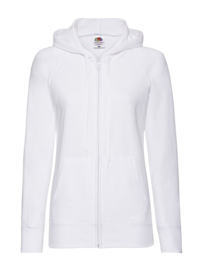 Ladies Lightweight Hooded Sweat Jacket Fruit of the Loom White