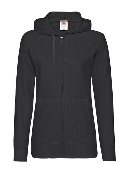 Ladies Lightweight Hooded Sweat Jacket Fruit of the Loom Black