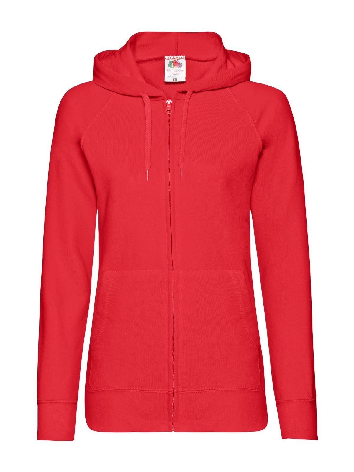 Ladies Lightweight Hooded Sweat Jacket Fruit of the Loom Red
