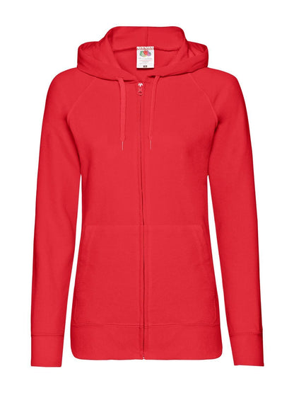 Ladies Lightweight Hooded Sweat Jacket Fruit of the Loom Red
