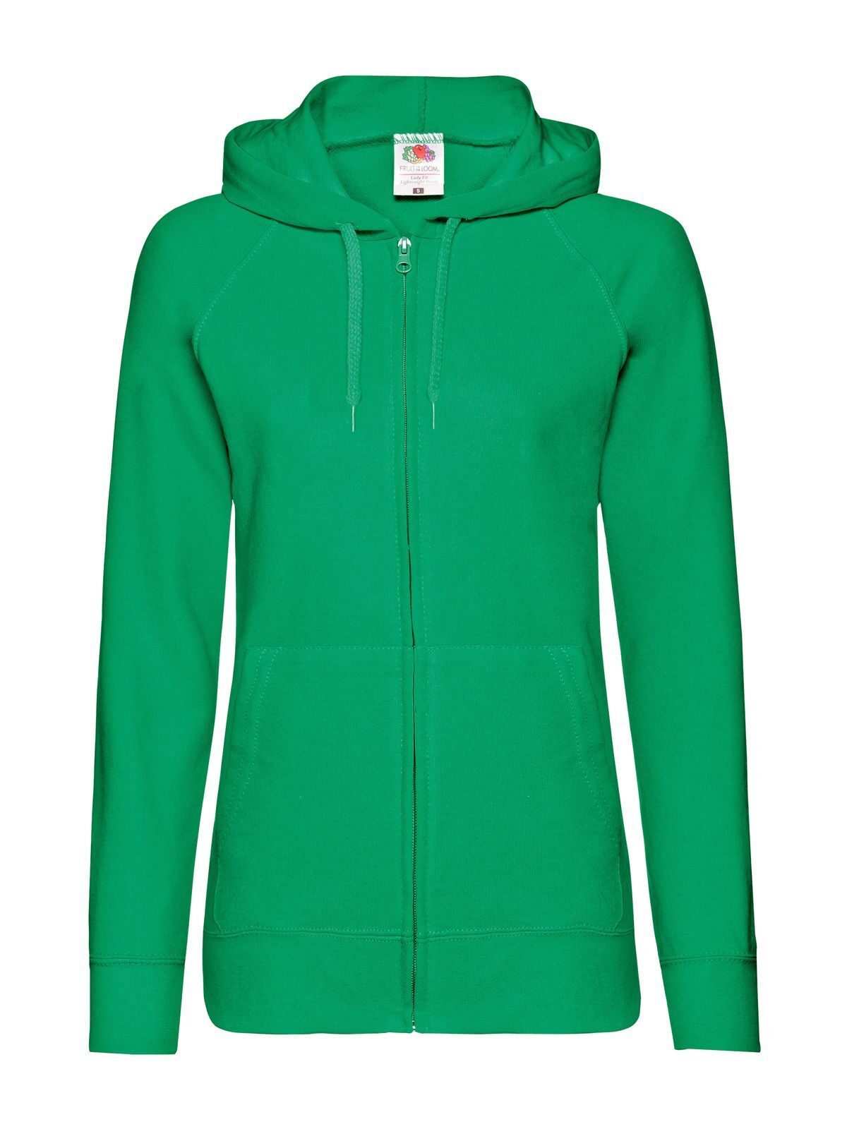 Ladies Lightweight Hooded Sweat Jacket Fruit of the Loom Kelly Green