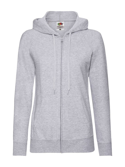 Ladies Lightweight Hooded Sweat Jacket Fruit of the Loom Heather Grey