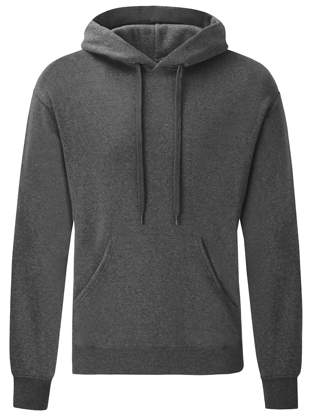Classic Hooded Sweat Fruit of the Loom Grigio Melange Scuro