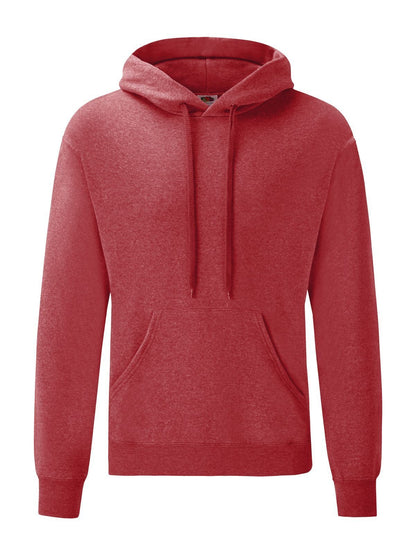 Classic Hooded Sweat Fruit of the Loom Vintage Heather Red