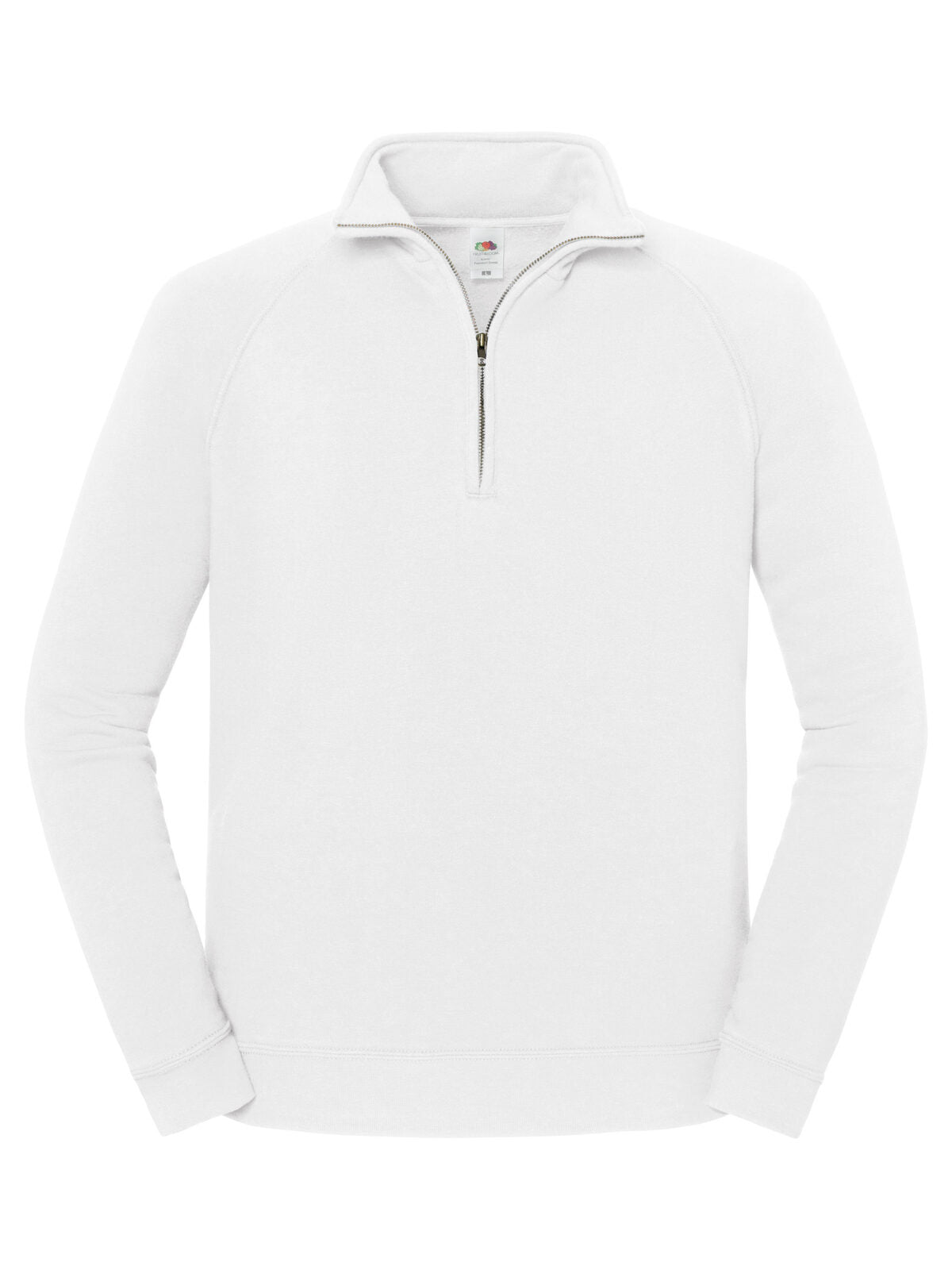 Iconic Premium Zip Neck Sweat Fruit of the Loom White