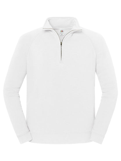 Iconic Premium Zip Neck Sweat Fruit of the Loom White