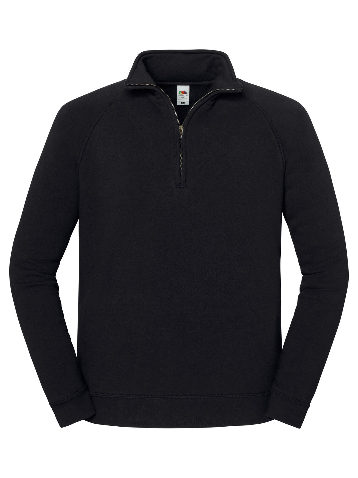 Iconic Premium Zip Neck Sweat Fruit of the Loom Black