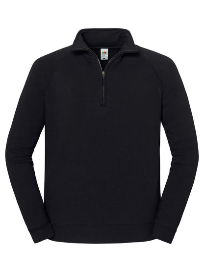 Iconic Premium Zip Neck Sweat Fruit of the Loom Black