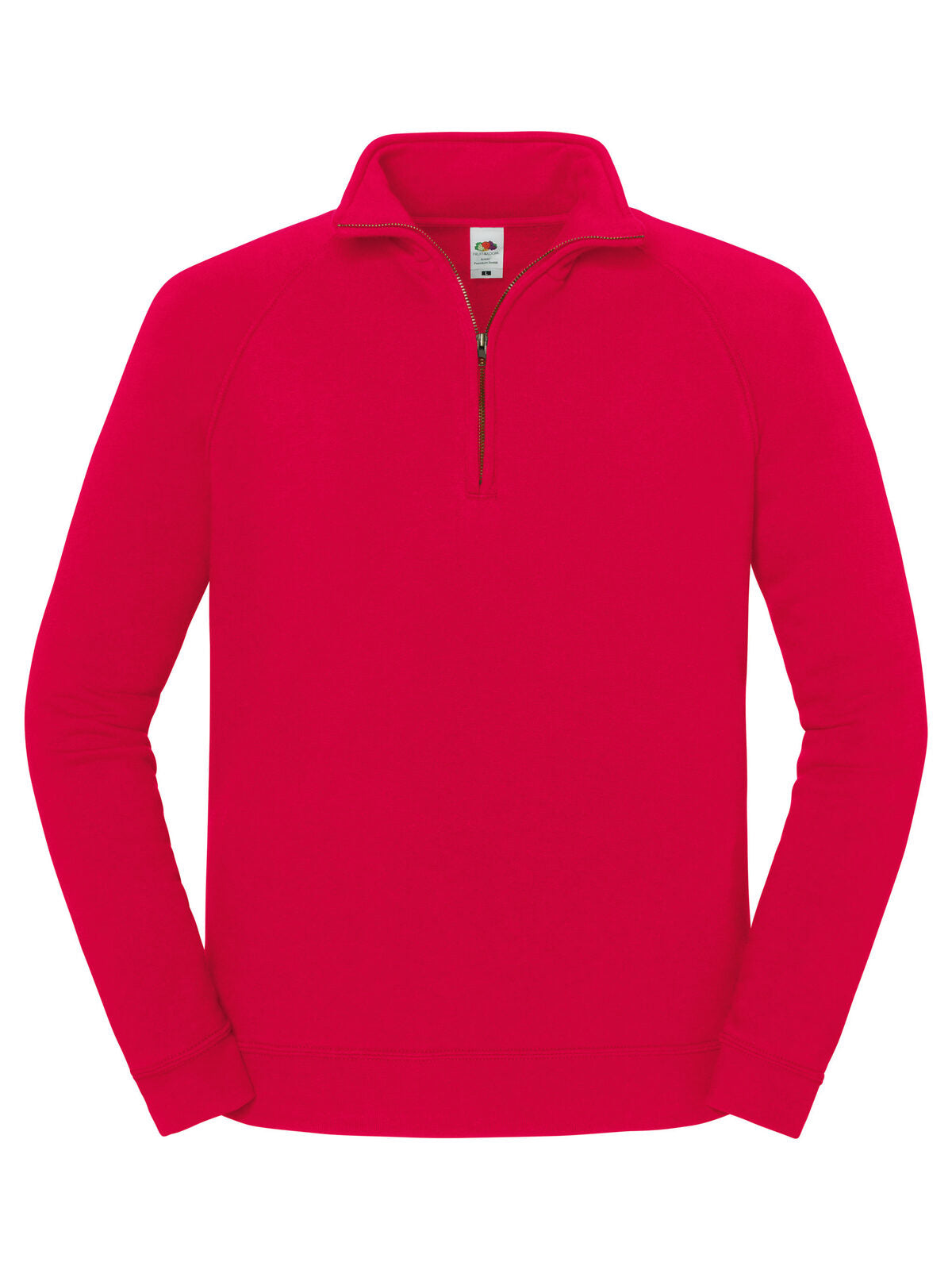 Iconic Premium Zip Neck Sweat Fruit of the Loom Red