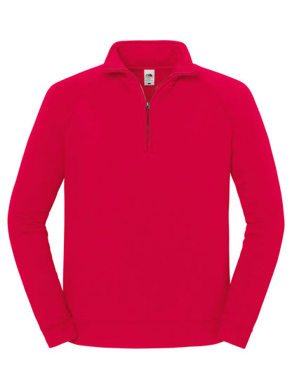 Iconic Premium Zip Neck Sweat Fruit of the Loom Red