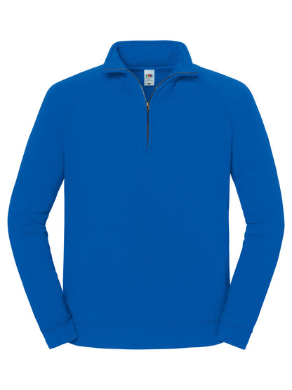 Iconic Premium Zip Neck Sweat Fruit of the Loom Royal Blue