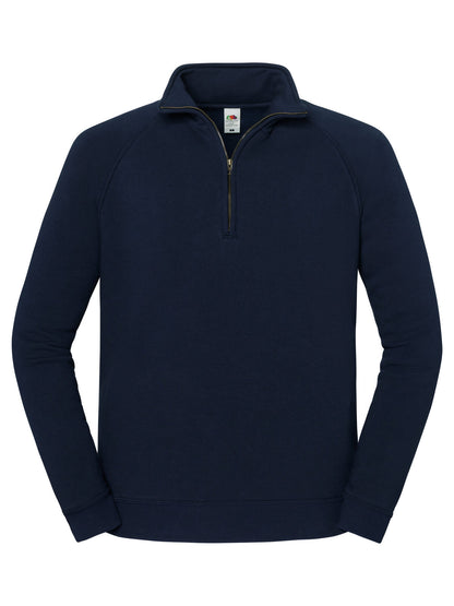 Iconic Premium Zip Neck Sweat Fruit of the Loom Deep Navy