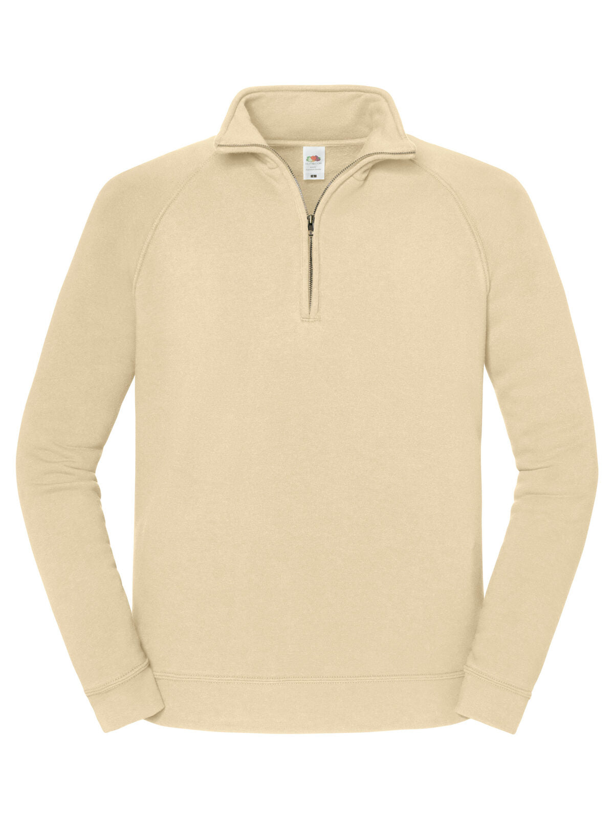 Iconic Premium Zip Neck Sweat Fruit of the Loom Desert Sand