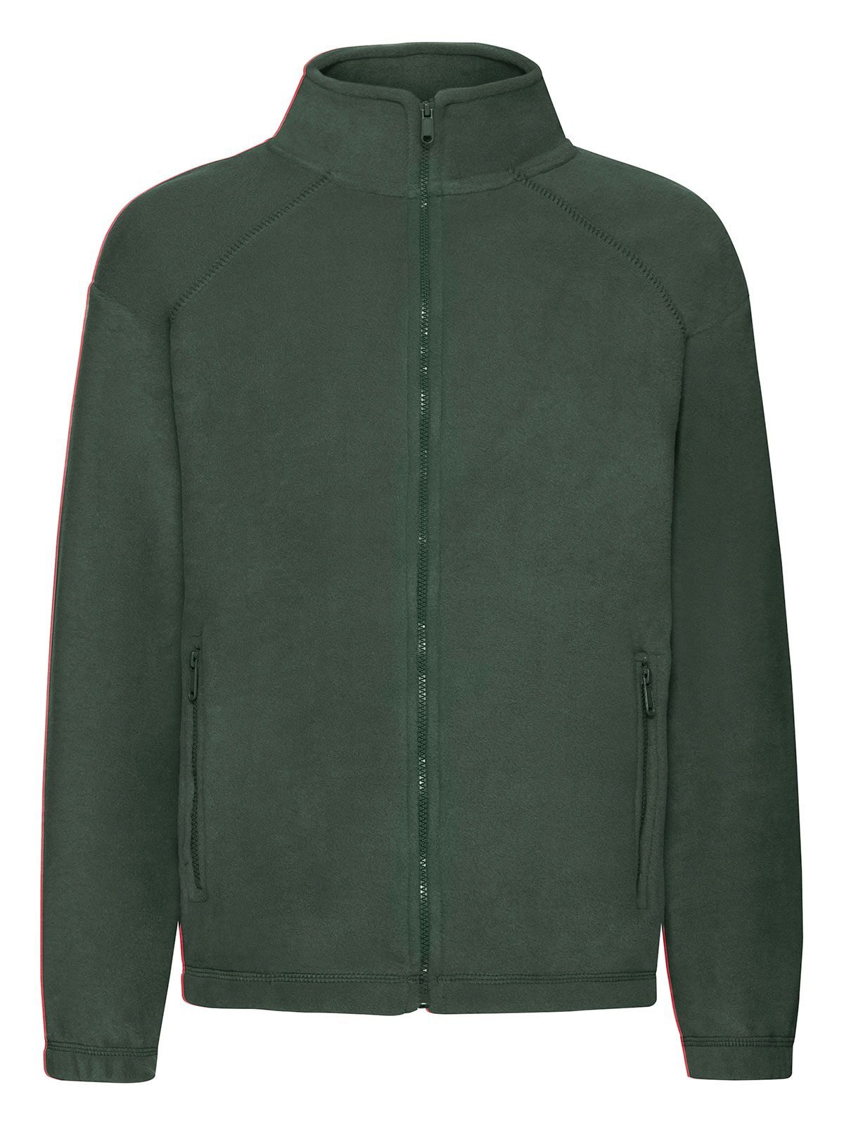 Kids Full Zip Fleece Fruit of the Loom Bottle Green