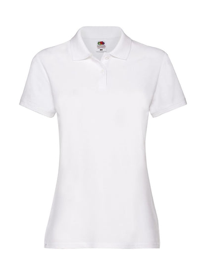 Ladies Premium Polo Fruit of the Loom White