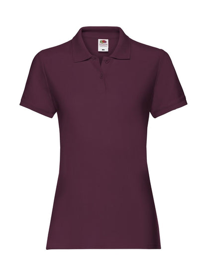 Ladies Premium Polo Fruit of the Loom Burgundy