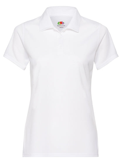 Ladies Performance Polo Fruit of the Loom White