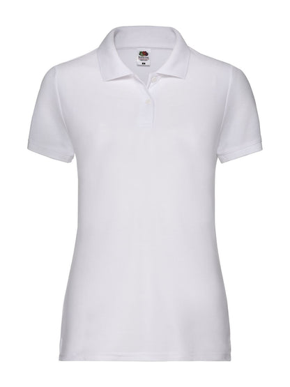 Ladies 65/35 Polo Fruit of the Loom White