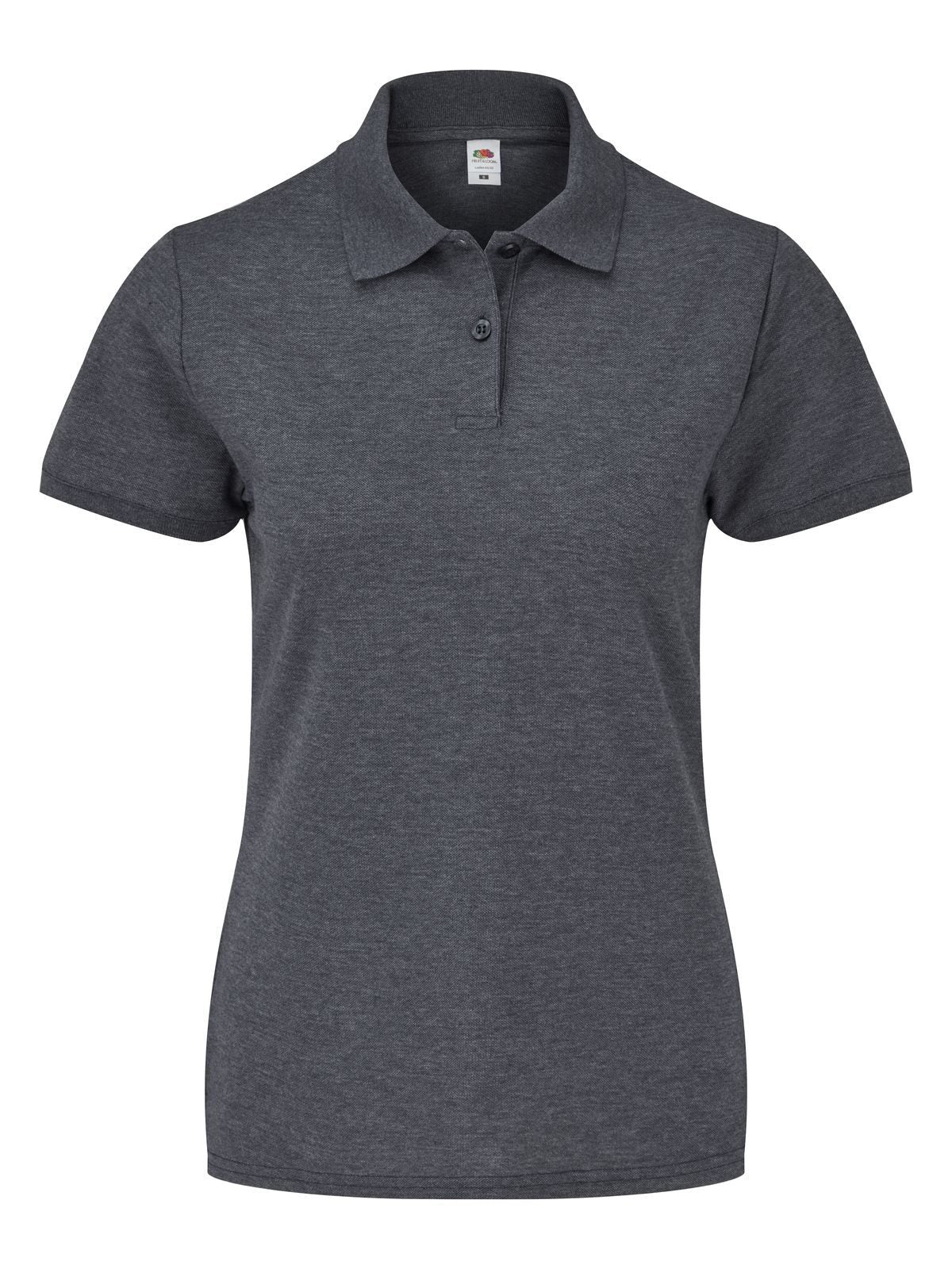 Ladies 65/35 Polo Fruit of the Loom Grigio Melange Scuro